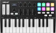 SHANGLIN Panda Mini II Portable 25-Key USB MIDI Keyboard Controller with 8 RGB Backlit Trigger Pads 4 Assignable Control Knobs 4 Assignable Sliders