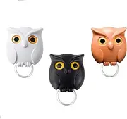 Night Owl Key Holder Hoot Keys Night Owl Magnetic Wall Key Cute Holder Creative Automatic Open Close Eyes Owl Keychain Holder Key Hanger Storage Hook Hanging Key for Wall Hanging (Owl)/1431