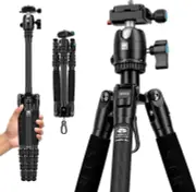 52" Carbon Fiber Travel Tripod, Compact Lightweight Camera Tripod, 360° Ball Hea