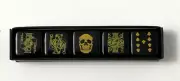 5 Piece Poker Dice Game Set, High Rollers Iron & Glory, Black & Gold. NEW