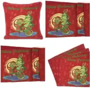 DaDa Bedding Set of 8 PCS Red Santa Clause Christmas Table Tapestry Bundle Decor