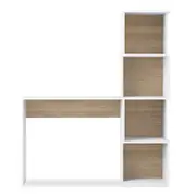 Adalyn Storage Study Desk with 4-Tier Cube Storage - White