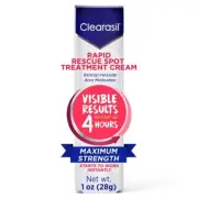 Clearasil Benzoyl Peroxide Rapid Rescue Spot Treatment Acne Cream, 1 fl oz