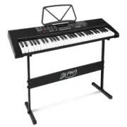 Alpha 61 Key Electronic Piano Keyboard LED Electric Holder Music Stand USB Port