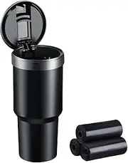 Cup Holder Trash Can for Car, 960ML Large Capacity Small Car Trash Can with Lid Sturdy, Portable Car Cup Holder Mini Trash Can for Car Home Office and Esay to Use