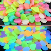 100 Glow in The Dark Stones Fish Tank Aquarium Garden Pebbles Rock Walkway Decor
