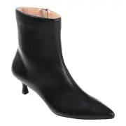 Journee Women's Arely Kitten Heel Pointed Toe Dress Booties Black Size 7 1/2 W