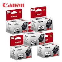 在飛比找PChome24h購物優惠-CANON PG-740XL 黑色大容量墨水匣 (5個)