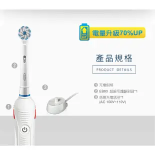 【德國百靈Oral-B】3D敏感護齦電動牙刷PRO2000W-白《屋外生活》電動牙刷 口腔護理 牙刷