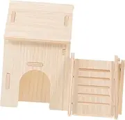Generic 1 Set Hamster Hideout House Natural Wood Pet Nest for Small Animals for Hamsters Hedgehogs and Other Pets Exercise Play Space Charming Home Decor Addition