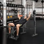 CostwayAdjustable Weight Bench and Barbell Rack Set with Squat Rack