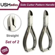 Heavy Duty Thick Hand Foot Toenail Clipper Side Cutter Straight Pattern 2 Pieces