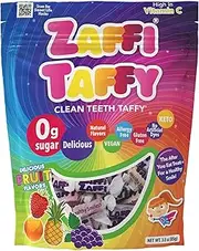 Zollipops Zaffi The Clean Teeth Taffy, Natural Fruit, 3 Ounce (Pack of 24)