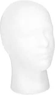 FRCOLOR Male Mannequin Head Stand Wig Display Holder for Salon Home Use Durable Froth Material Smooth Touch for Travel Daily Styling Needs