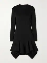 [Givenchy] Givenchy - Ruffled Jersey Mini Dress - Black - small small Black
