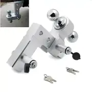 Adjustable Tow Ball Hitch w/ Lock 2" Trailer Receiver Truck RV 6" Drop Aluminum