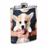 Corgi Em3 Flask 8oz Stainless Steel Hip Drinking Whiskey