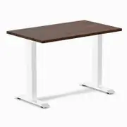 Desky Fixed Height Mini Dark Walnut Rubberwood Desk 1000 x 600mm White Frame