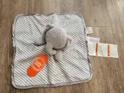 Wonder Nation Elephant Baby Lovey Plush Soft Toy Gray White Stripes New NWT