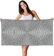 HTTUP Optical Spin Illusion Print Quick Dry Beach Towel Lightweight Oversized for Adults for Travel and Pool Towels