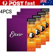 Acoustic Guitar Elixir Strings 6 Strings Phosphor Bronze NANOWEB Coating 12-53