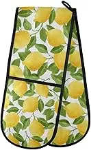 Lemon Fruit Double Oven Mitt Heat Resistant Non-Slip Kitchen Gloves Extra Long 7" x 35" for Cooking Baking Barbecue Grilling