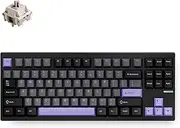 MCHOSE GX87 80% Layout Hot Swappable Wireless Mechanical Keyboard, Bluetooth/2.4GHz/USB-C Full Aluminum Gasket Mount Custom Gaming Keyboard - Black Purple(Vintage White Switch)