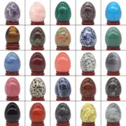 Wholesale 30x40mm Natural Gemstone Crystal Reiki Healing Quartz Sphere Egg/Stand