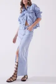 Decjuba ZAYLEE DENIM MIDI SKIRT Size 10 RRP $109.95
