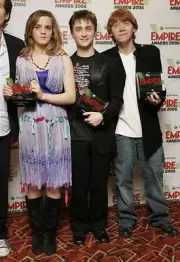 Emma Watson Daniel Radcliffe Rupert Grint pose awards room Empire - Old Photo 2