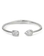 Nadri Radiant Cubic Zirconia Halo Cuff Bracelet