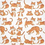 Cute Cats Orange Self-adhesive Cloth 21.7X21.7 Inch Magic Flexible Folding Self-Stick Makeup Bag Lightweight Foldable Wrapper for Camera Accessories