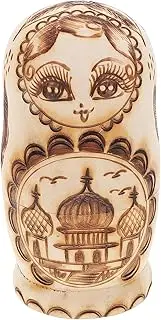Totority 5-Layer Russian Matryoshka Dolls Pyrography Relief DIY Unpainted Wooden Toys for Boys and Girls Unique Present Set for Boys Girls