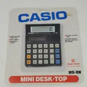 Casio MS-8W Solar Electronic Calculator Mini-Desktop Sealed New In Box