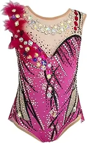 [JoyCan] rhythmic gymnastics suit Skin-tight garment with diamonds Diamond Gymnastics Dress Purple Girls' Dance Dress