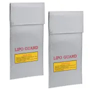 2pcs Lipo Guard Fireproof Lipo Battery Safe Bag 100x200mm Silver