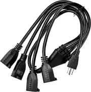 4 Way Power Splitter - 3ft Y Style Cord for Organized Multi-Outlet Connections