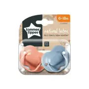 Tommee Tippee Natural Latex Cherry Soothers, Symmetrical Design, BPA-Free, 6-18m