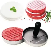 Burger Press 100 Patty Papers Set - Non-Stick Hamburger Patty Maker Mold with Wa