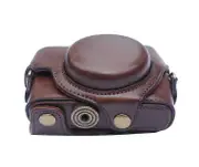 Camera Bag For Sony RX100 RX100II RX100III RX100IV RX100V Digital Camera PU Case Cover Pouch With Strap Coffee