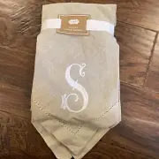 Initial S Cotton Napkins by Mud Pie, Set of 4, NWT
