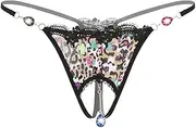 [HZGYTLZ] Body Chains Panties Sexy Diamond Leopard Erotic Underwear Hollow Sexy Lingerie Ladies Underpants Crotchless Thongs Briefs Thong Sexy Body Jewellery