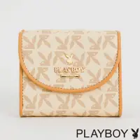 在飛比找momo購物網優惠-【PLAYBOY】三折式短夾 小南法系列(米白色)