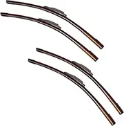 Car Windshield Wiper Blades Compatible For KIA RIO DC Double Rubber Frameless Bracketless WipersSoft Accessories 2001 2002 2003 2004 2005(4PCS)