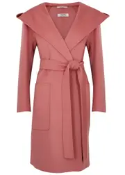 S Max Mara Priscilla Hooded Wool Coat - Pink - 14 (UK14 / L) 14 (UK14 / L)