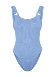 Hunza G Domino Seersucker Swimsuit - Light Blue - One Size ONE SIZE