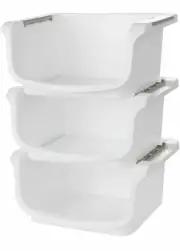 SMALL NESTING/STACKABLE STORAGE BINS, 3 BINS PER SET