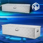 39"x13.4"x10" Aluminum Truck Pickup Tool Box Storage w/ Side Handle+Keys Silver