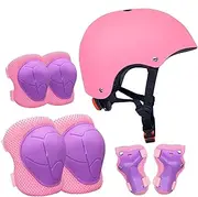 Kids Helmets and Pads Set | Skating Helmets and Knee Pads | Adjustable Toddler Helmets with Knee and Elbow Pads Wrist Guards for Boys Girls 3-10 Years