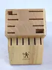 J. A. HENCKELS International 14-Slot Hardwood Knife Storage Block Oak Finish NEW
